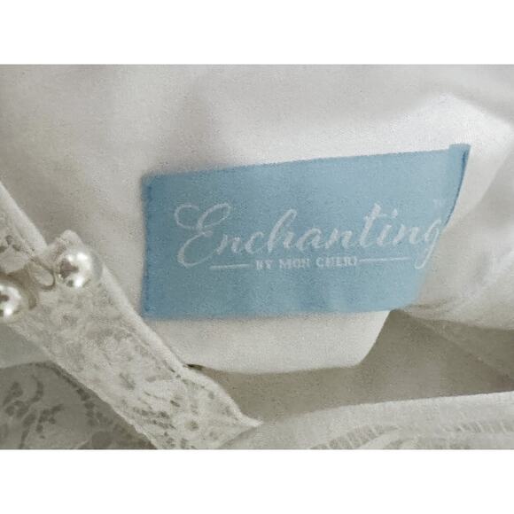 Enchanting by Mon Cherie NEW 218169 Bohemian Lace Wedding Gown Dress Size 10 - Picture 4 of 5